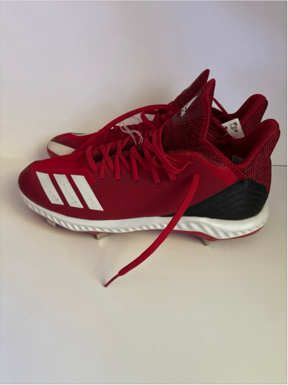 Adidas Icon Bounce Hybrid Men's Baseball Cleats Red White Size 13 Spikes NEW